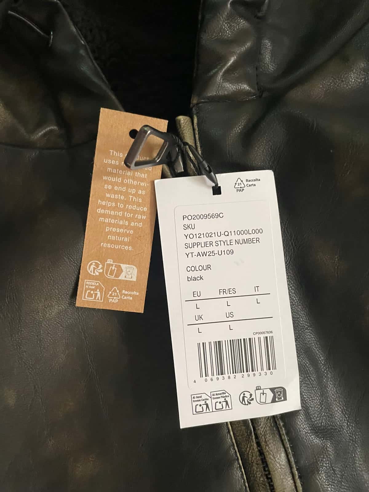 YourTurn Kurtka bomberka unisex kurtka ze sztucznej skóry roz. L — zdjęcie 4