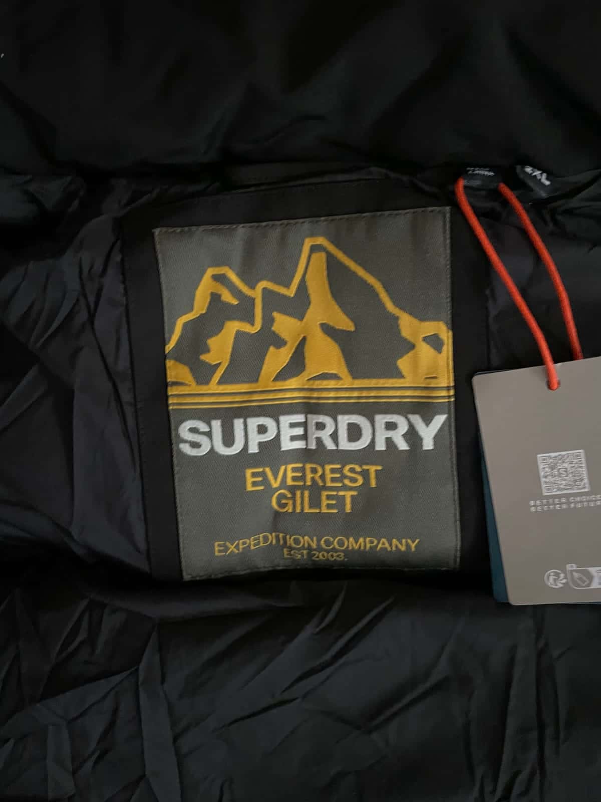 Kamizelka puchowa z kapturem Superdry Jet Black Everest roz. XXL — zdjęcie 9