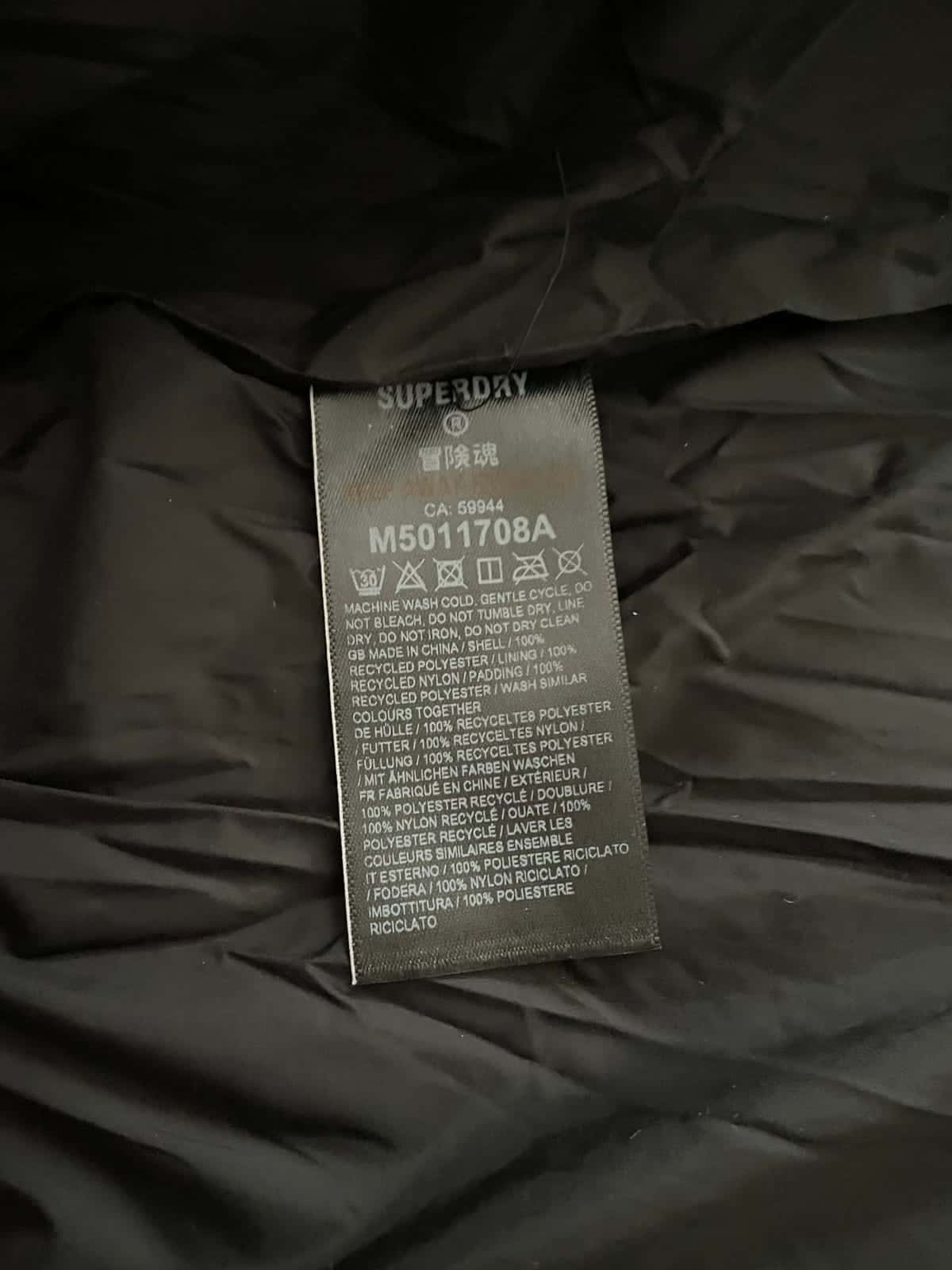 Kamizelka puchowa z kapturem Superdry Jet Black Everest roz. XXL — zdjęcie 11